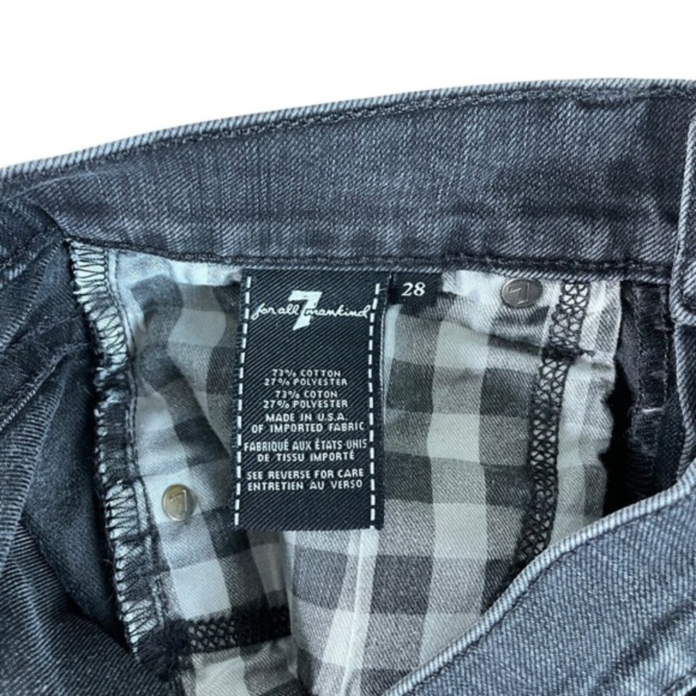 Seven 7 For All Mankind Mens Paxtyn Slim Fit Jeans 28x32 Black Dark Wash Stretch - Picture 6 of 7
